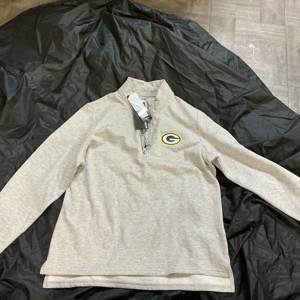 Antigua Gray Quarter-Zip Pullover with Logo